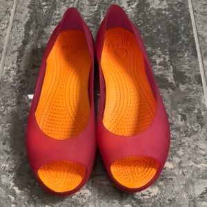 Crocs peep-toe Kadee flats. Size 7.